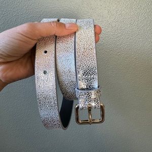 Jcrew silver leather belt - size medium